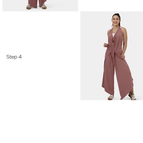 NWT Halara 2 Ways To Wear Palazzo Pants  / Cowl Neck Split Leg Jumpsuit XS blue - Picture 9 of 11